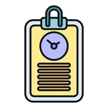 Clipboard with clock icon signifying time management tasks イラスト素材