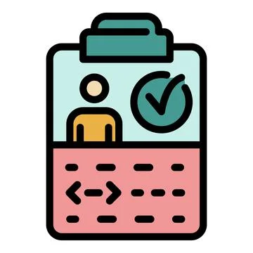 Clipboard with coding man icon color outline vector Stock Illustration