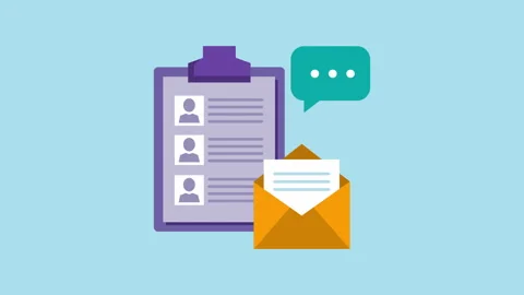 Clipboard with Contact List and Message Icons 2d Animation with Alpha Matte Stock Footage 342086744
