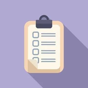 Clipboard data form icon flat vector. Account form register Illustrazione stock