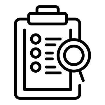 Clipboard data icon outline vector. Study case Stockillustratie