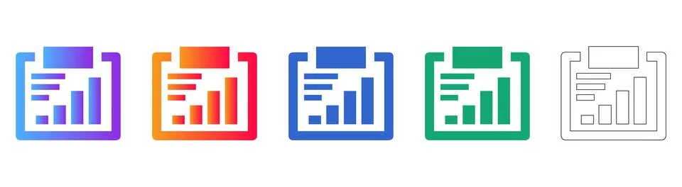 Clipboard Data Report Icons Stock Illustration