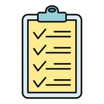 Clipboard displaying checklist with completed tasks icon Stock Illustration
