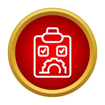 Clipboard displaying checklist with gear settings icon Stock Illustration