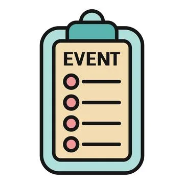 Clipboard displaying event plan checklist and tasks Stock Illustration