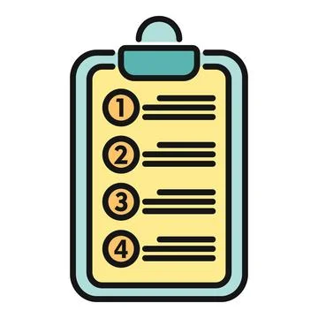 Clipboard displaying numbered checklist for task organization Stock Illustration