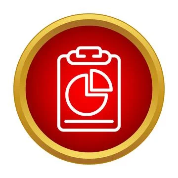 Clipboard displaying pie chart icon for data analysis Stock Illustration