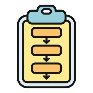 Clipboard displaying a sequential workflow task process icon 库存插图