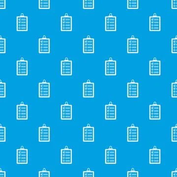 Clipboard with to do list pattern seamless blue Stock Illustration