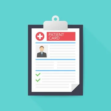 Clipboard in doctors hand. Make notes in patient card. medical report. analys イラスト素材