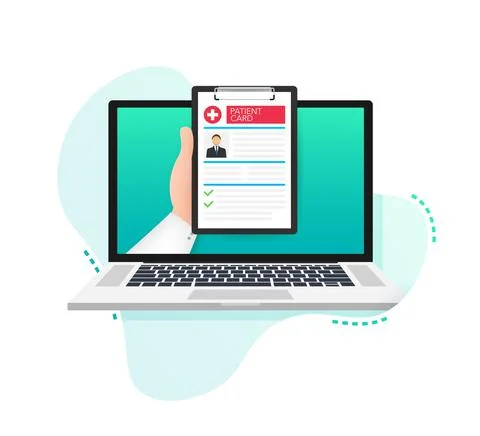 Clipboard in doctors hand. Make notes in patient card. medical report. analysis イラスト素材