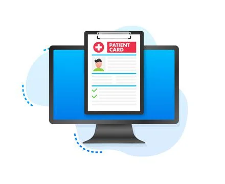 Clipboard in doctors hand. Make notes in patient card. medical report. analysis イラスト素材