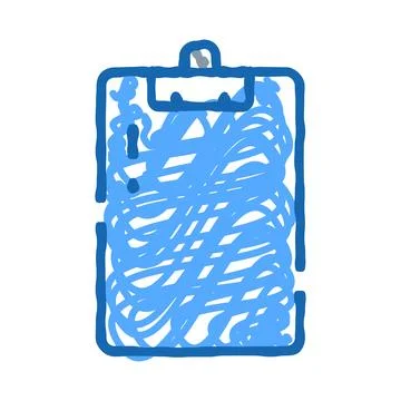 Clipboard document with chaotic scribbles showing complex task Illustrazione stock