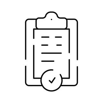 Clipboard document checklist with approval mark icon Stock Illustration
