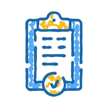 Clipboard document with checkmark completing a task Stock Illustration