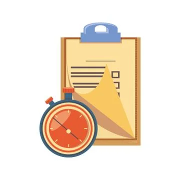 Clipboard document with chronometer イラスト素材