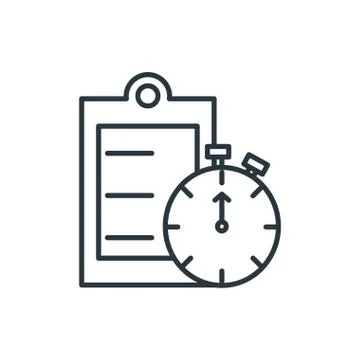 Clipboard document with chronometer timer Stock Illustration