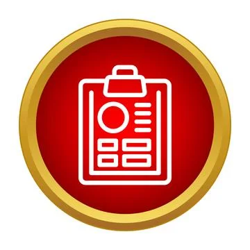 Clipboard document icon presenting data and report Stock Illustration