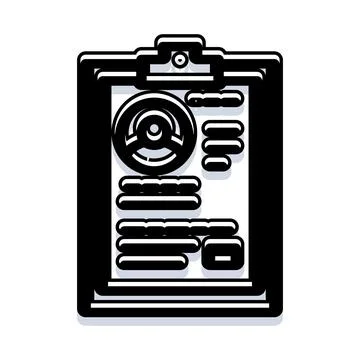 Clipboard with document listing user profile data Stockillustratie