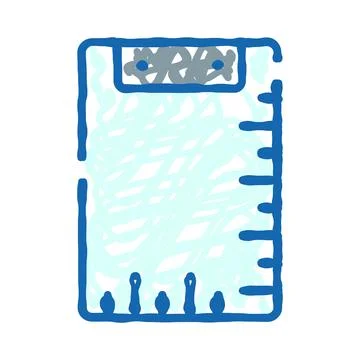 Clipboard document with measurements and data analysis doodle Illustrazione stock