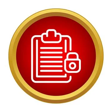 Clipboard document with padlock icon representing data security Stock Illustration