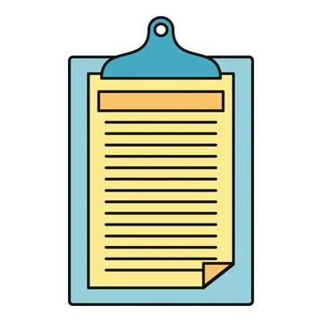Clipboard document with paper holding text list イラスト素材