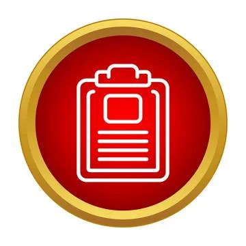 Clipboard document report icon in red circle イラスト素材