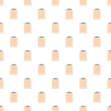 Clipboard document seamless pattern with checklist design Stock Illustration