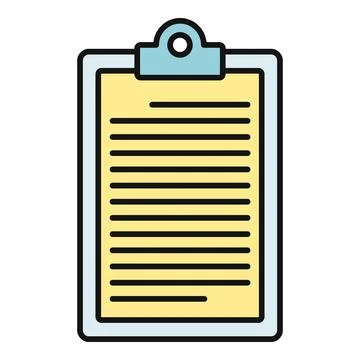 Clipboard with document showing list or survey data Stock Illustration