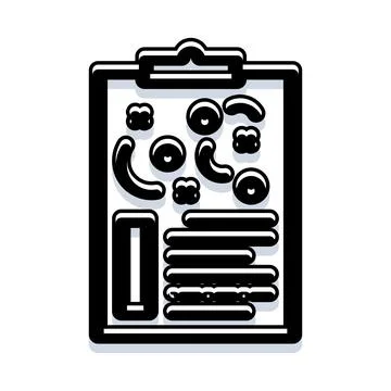 Clipboard document with tasks and information processing icon イラスト素材