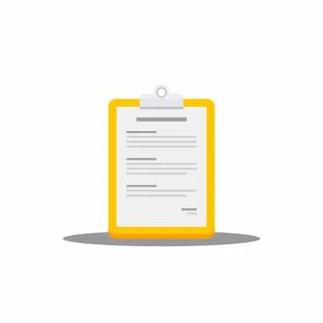 Clipboard, Document, Vector, Flat icon Stock Illustration