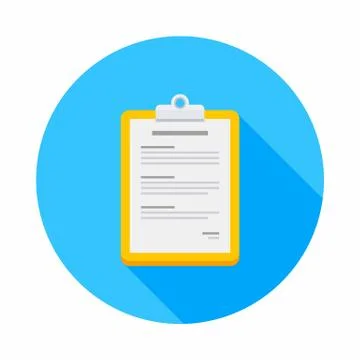 Clipboard, Document, Vector, Flat icon Stock Illustration