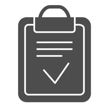 Clipboard done solid icon. Done list vector illustration isolated on white Stock Illustration