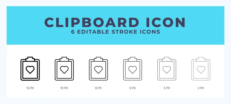 Clipboard editable line icon. Vector illustration with different stroke. Stock Illustration