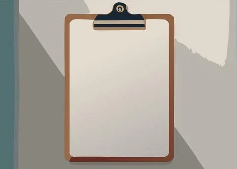 Clipboard with empty paper sheet on gray background. Vector mockup backgrou.. Stock-Illustration