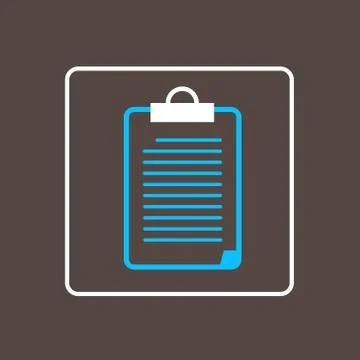 Clipboard File Document Checklist Icon Thin Line Simple Logo Minimalistic Illustrazione stock