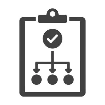Clipboard with Flowchart and Checkmark Icon checklist Stock Illustration