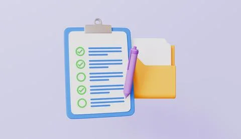 Clipboard with folder icon with clipping path, file management Stock Illustration