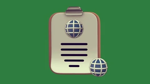 A clipboard with globe and green screen elements expression depth backgrounds Stock Footage 335993067