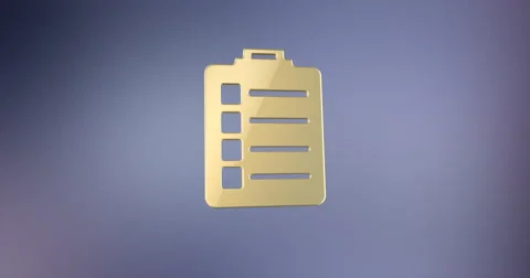 Clipboard Gold 3d Icon Video stock 68034335