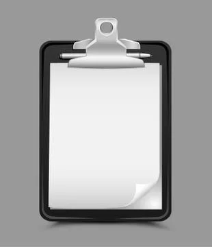 Clipboard gray background Stock Illustration