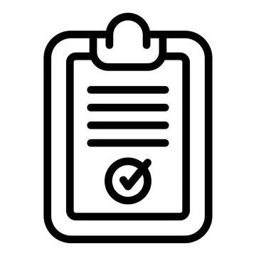 Clipboard hard task icon, outline style Stock Illustration