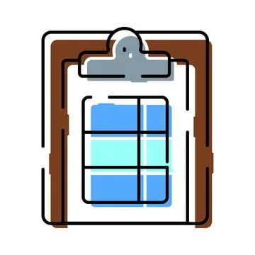 Clipboard holding document with data and organized information Stock Illustration
