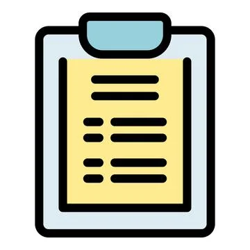 Clipboard holding important document with checklist items for review Illustrazione stock