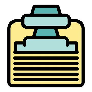 Clipboard holding important documents with stamp showing completion Illustrazione stock