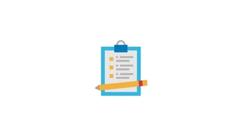 Clipboard icon animation for Education motion graphics Stock Footage 149820522