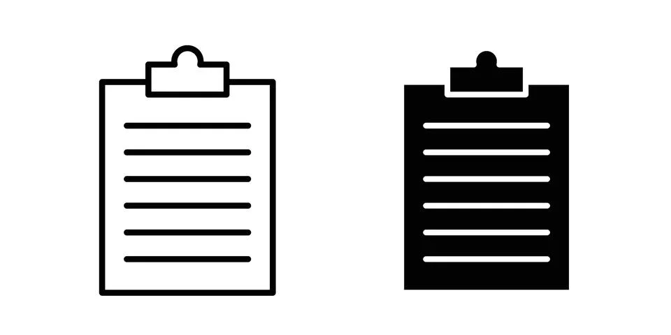 Clipboard icon black vector isolated on white Stock Illustration