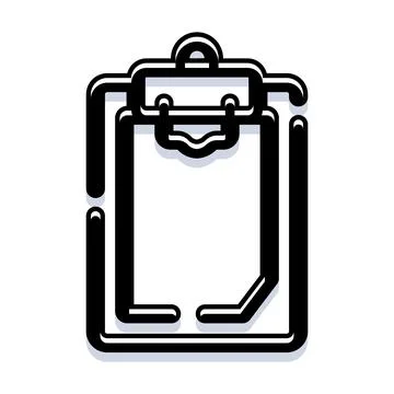 Clipboard icon with blank paper document for task management Stockillustratie