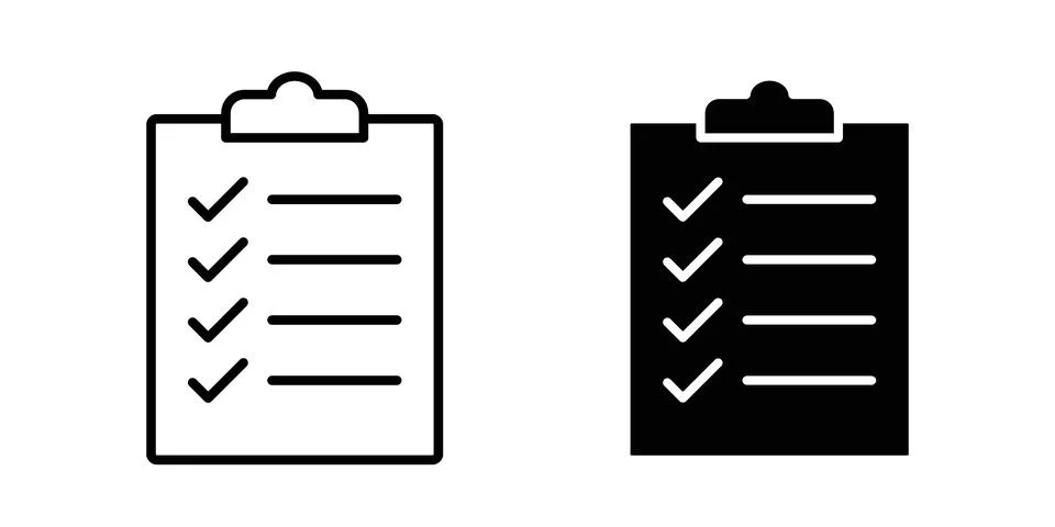 Clipboard icon bundle for website design projects Stock Illustration