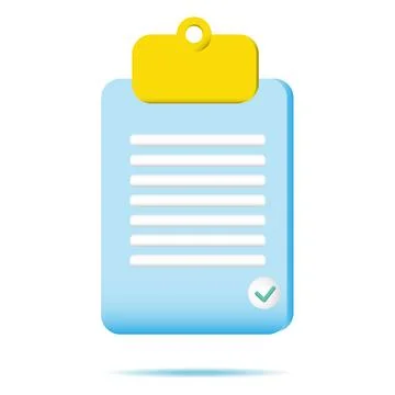 Clipboard icon with check mark checklist document task management planning Stock Illustration